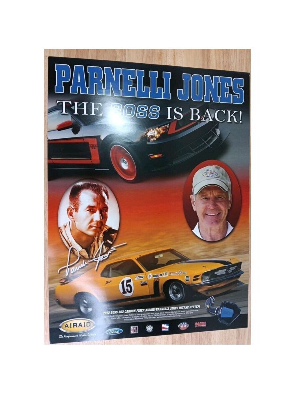 Parnelli Jones THE BOSS IS BACK! Poster SEMA Show 2012 Ford Mustang Very Good